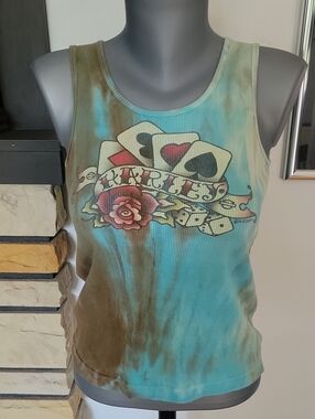 Harley-Davidson Tank Top Medium Blue Tie-dye Vintage